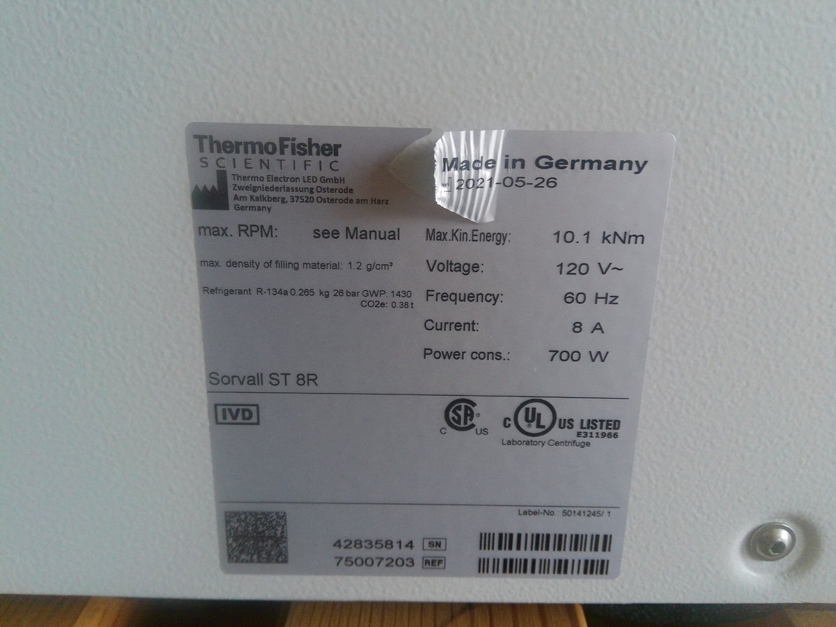 Thermo Scientific Sorvall ST8R Refrigerated Benchtop Centrifuge NO ROTOR (2021)