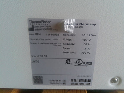 Thermo Scientific Sorvall ST8R Refrigerated Benchtop Centrifuge NO ROTOR (2021)