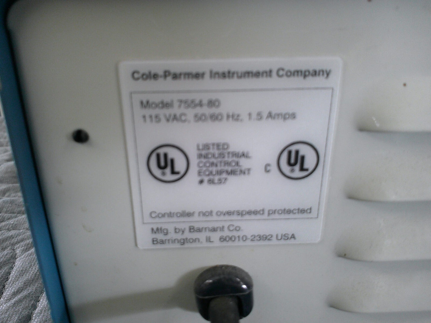 Cole Parmer Masterflex LS 7554-80 Peristaltic Pump w/ 77201-62 Pump Head