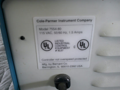 Cole Parmer Masterflex LS 7554-80 Peristaltic Pump w/ 77201-62 Pump Head
