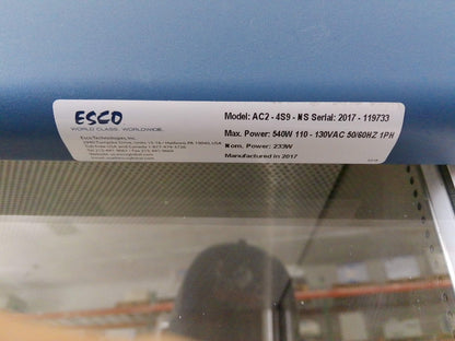 Esco 4ft AC2-4S9-NS (2017) Biosafety Cabinet w/Stand & UV FULLY TESTED