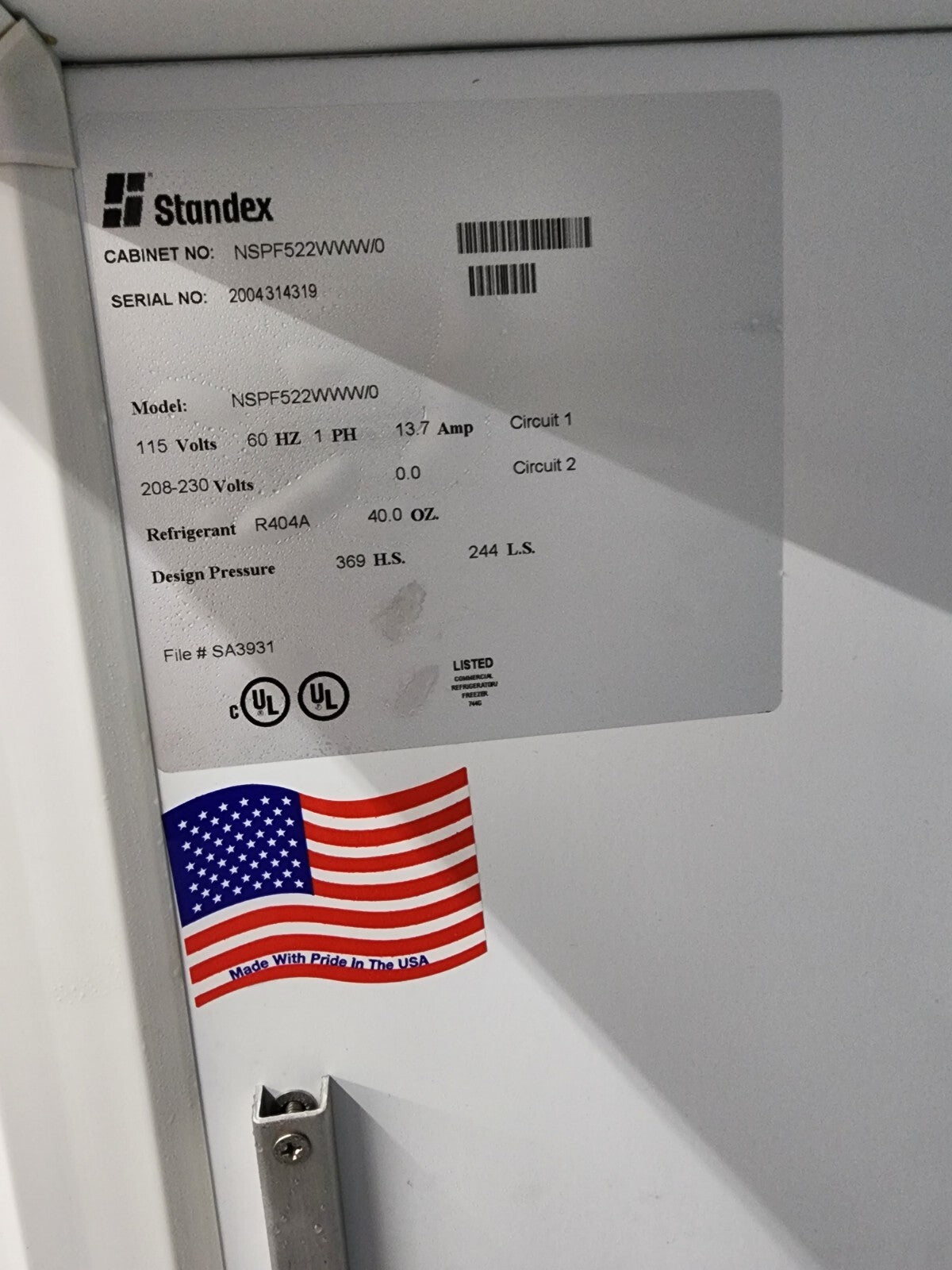 NorLake -20 C Double Door Reach-In Commercial Freezer 52cf, 120v, FULLY TESTED