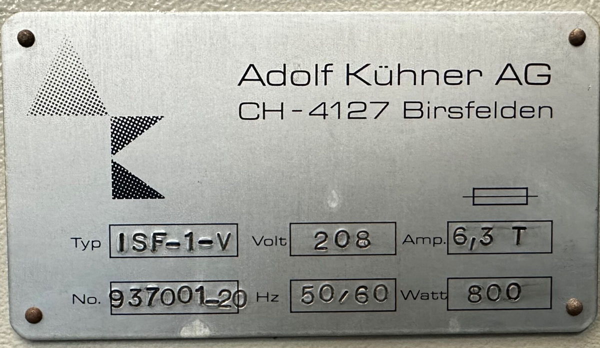 Kuhner Refrigerated Shaker Incubator 208v ISF-1-V Climo, Fully Tested