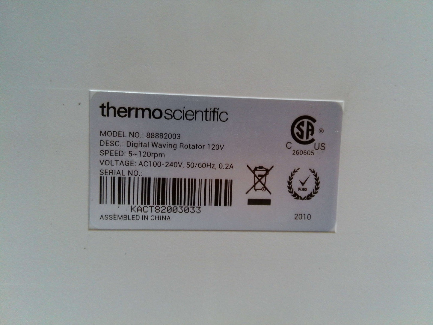 Thermo Scientific 88882003 Digital Waving Rotator