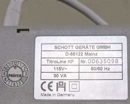 Schott Titroline KF Automatirc Titrator 120v