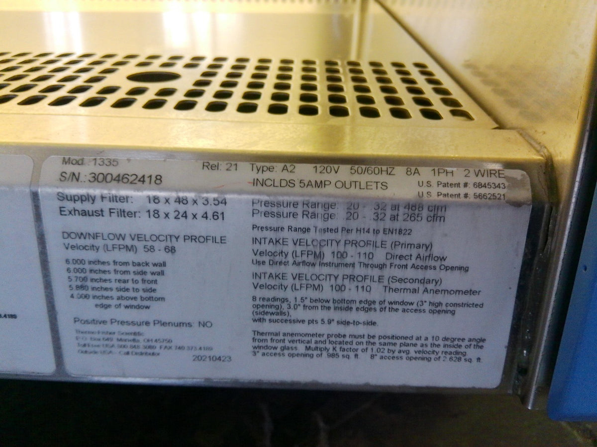 Thermo Scientific 4ft 1335 A2 Biosafety/Biological Safety Cabinet w/ UV (2021)
