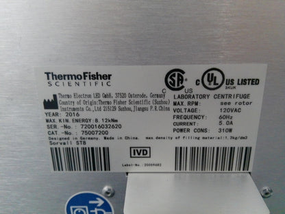Thermo Scientific Sorvall ST8 Centrifuge w/TX-150 Rotor, Buckets, 2 Inserts
