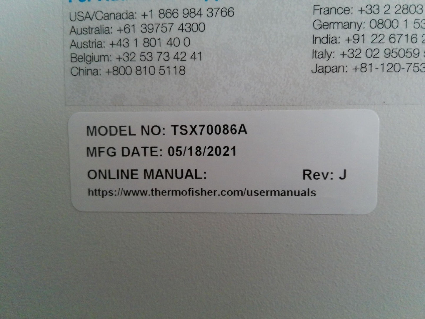 Thermo Scientific TSX70086A -86C Ultra Low Freezer 33.5Cf (2021) FULLY TESTED