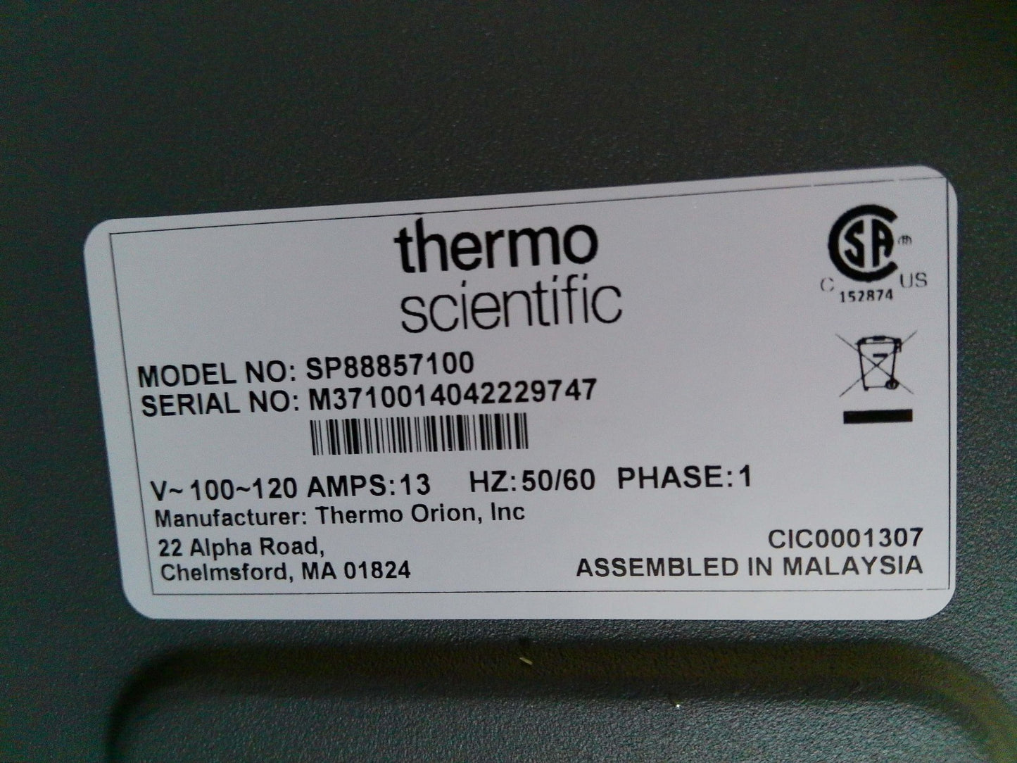 Thermo Scientific Cimerac SP88857100 Stirring Hot Plate 120v TESTED
