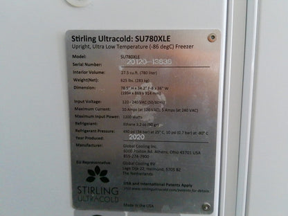 Stirling Ultracold SU780XLE -86C Ultra Low Freezer 27.5Cf (2020) FULLY TESTED