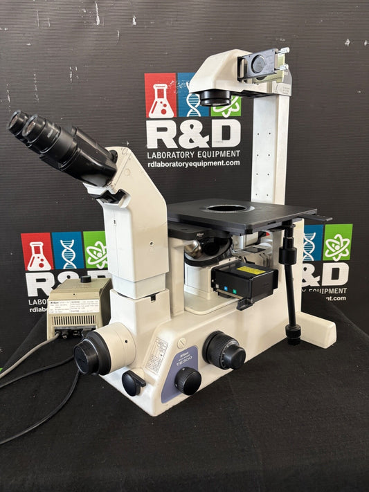 Nikon Eclipse TE300 Inverted Phase Contrast Fluorescence Microscope 4 Objectives