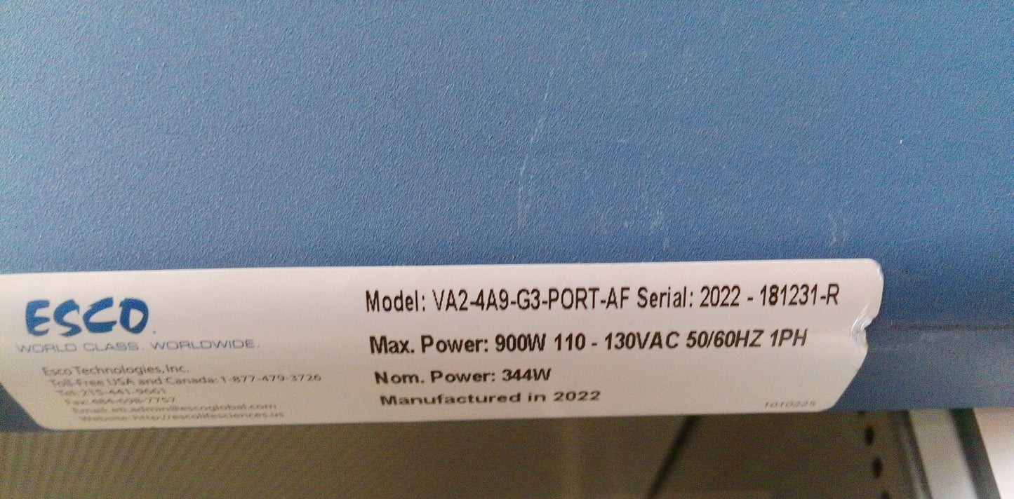 Esco 4ft VA2-4A9 Animal Handling Biosafety Cabinet w/Stand & UV (2022)