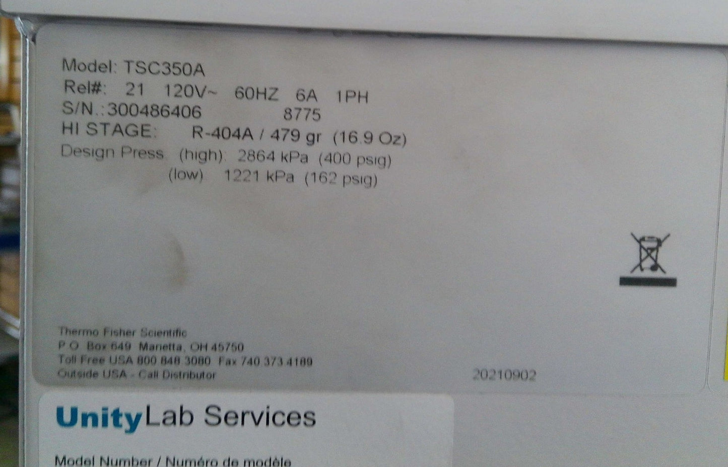 Thermo Scientific TSC350A -40c Ultra-Low Laboratory Chest Freezer 3Cf