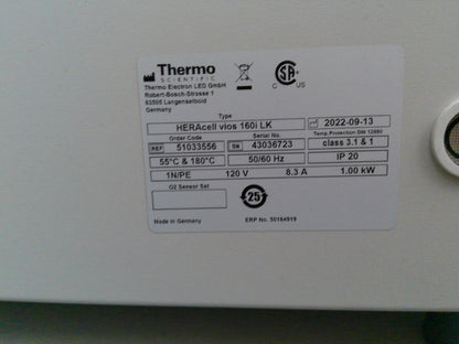 Thermo HERAcell Vios 160i Copper Lined CO2 Incubator (2022) Calibrated
