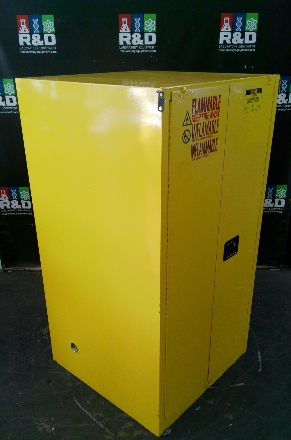 Uline H-1565S-Y Flammable Storage Cabinet Self Closing Doors 60 Gal