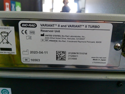 Bio-Rad VARIANT II VCS Hemoglobin Testing System