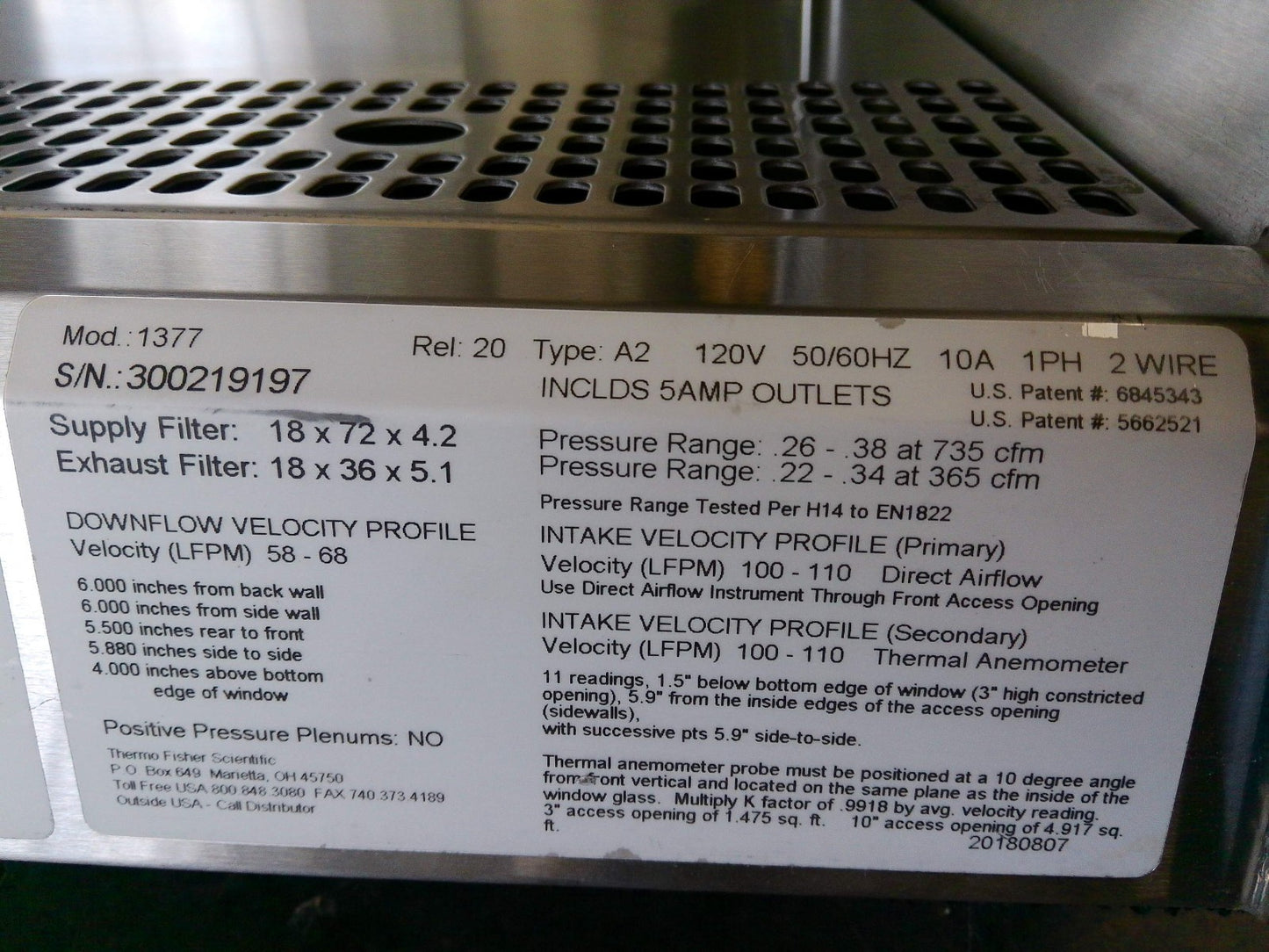 Thermo Scientific 6ft 1377 A2 Biosafety Cabinet w/UV & Stand FULLY TESTED (2018)