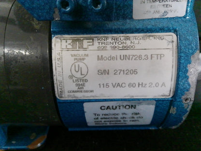 KNF NEUBERGER UN726.3 FTP VACUUM DIAPHRAGM PUMP 115V