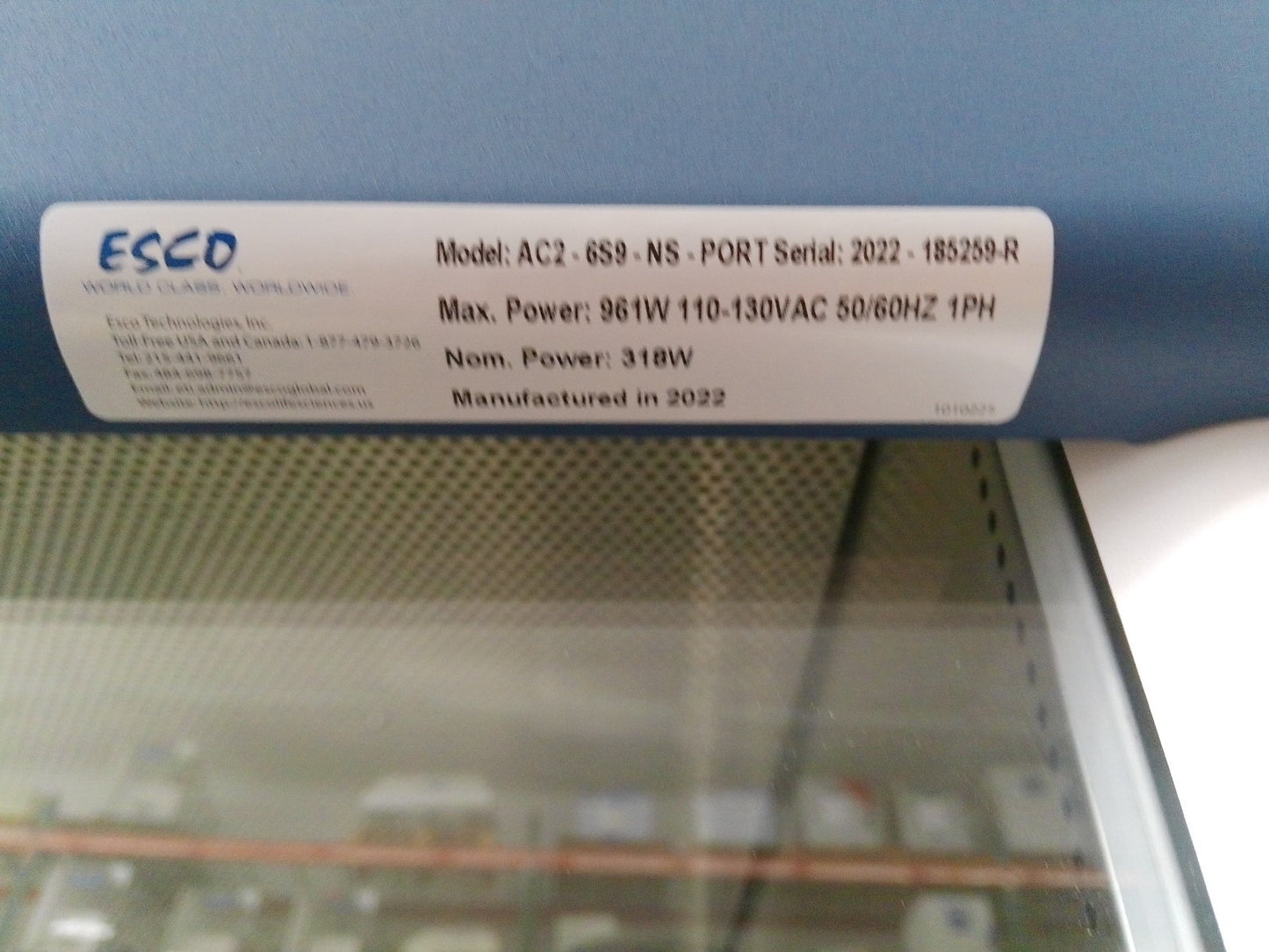 Esco 6ft AC2-6S9-NS-PORT (2022) Biosafety Cabinet w/Stand & UV FULLY TESTED