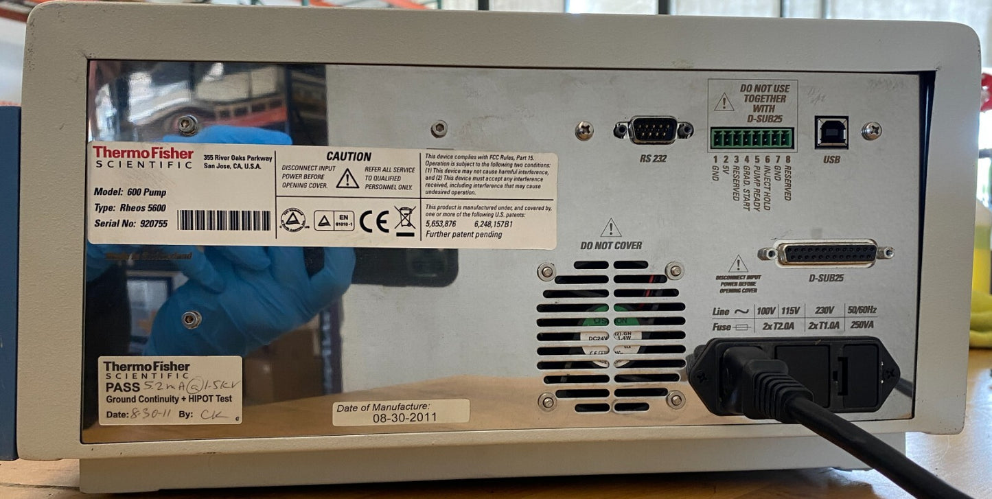 Thermo Scientific Transcend 600 Pump, Rheos 5600 115v HPLC, Fully Tested