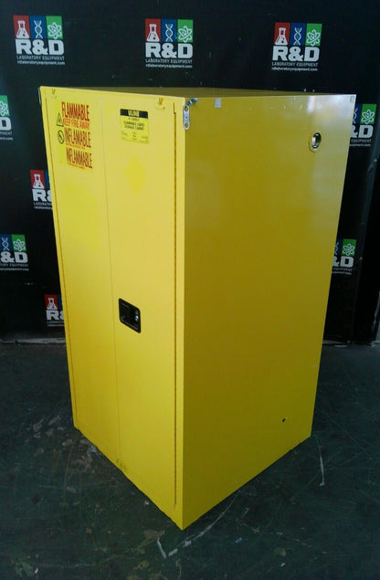 Uline H-1565S-Y Flammable Storage Cabinet Self Closing Doors 60 Gal