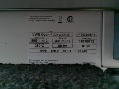 VWR 89511-412 Forced Air Oven Incubator 3.65Cf (2023)