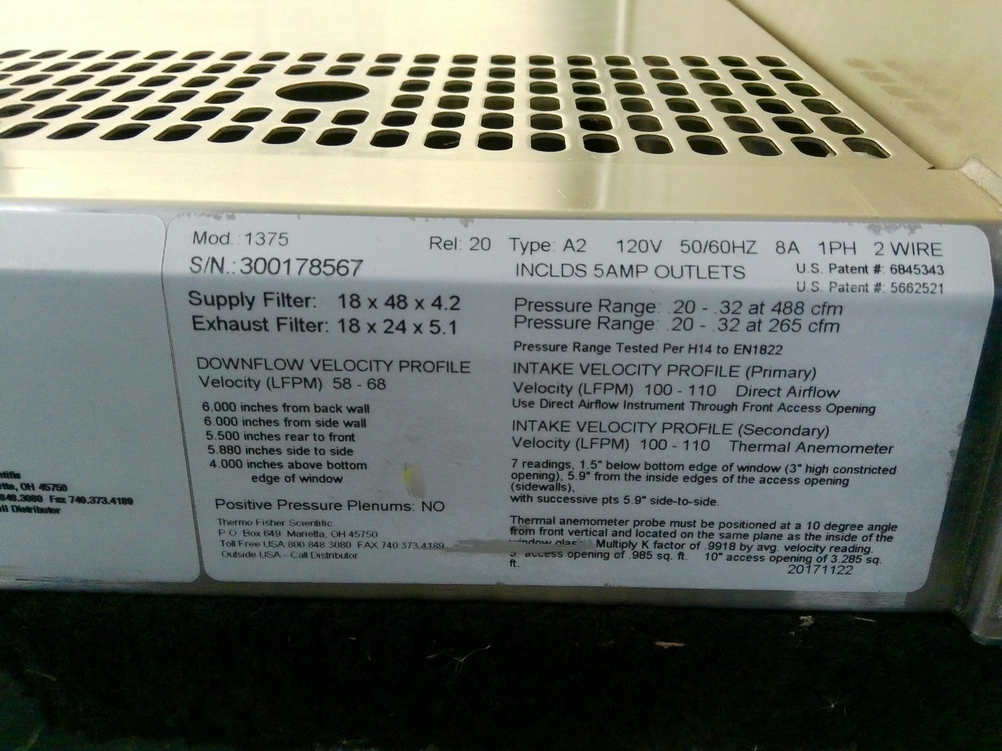 Thermo Scientific 4ft 1375 A2 Biosafety/Biological Safety Cabinet w/UV +Warranty