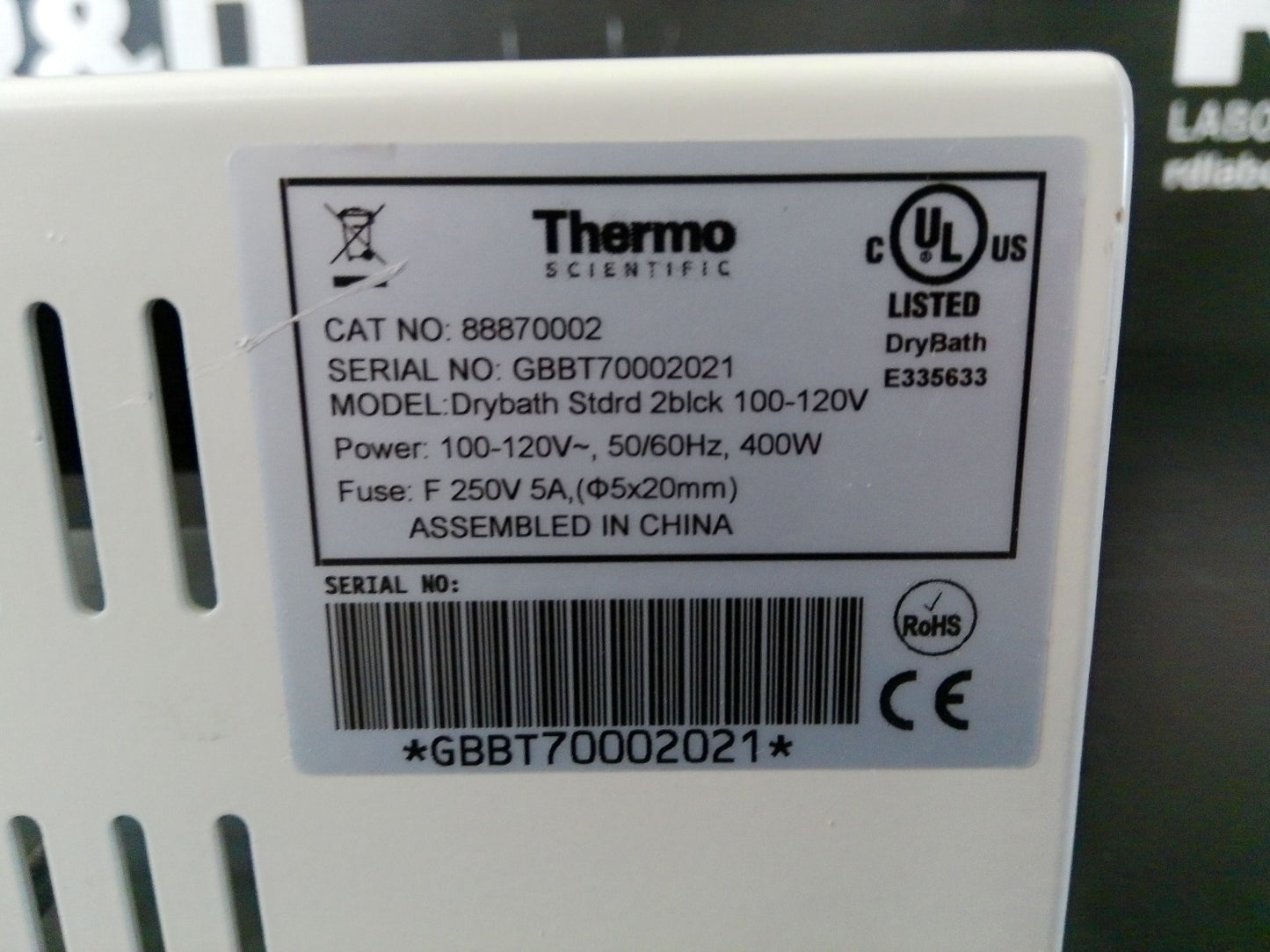 Thermo Scientific 88870002 Digital Drybath Standard 2 Block Heater
