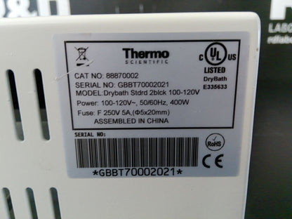 Thermo Scientific 88870002 Digital Drybath Standard 2 Block Heater
