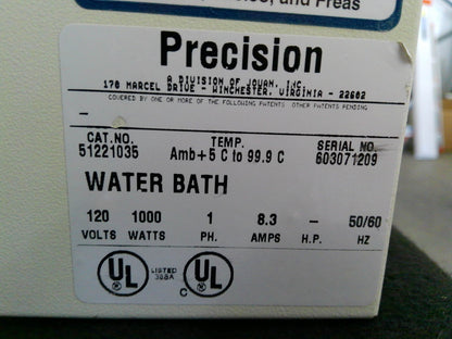 Precision 51221035 Circulating Water Bath 19L 120v
