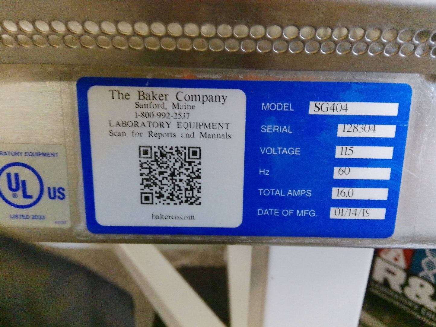 Baker 4ft SG404 A2 Biosafety Cabinet w/ UV & Stand  (2019)  FULLY TESTED