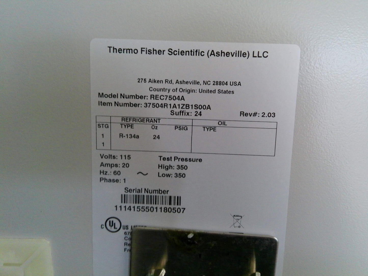 Thermo Scientific REC7504A 3 Glass Door Laboratory +4C Refrigerator 78.8Cf(2018)