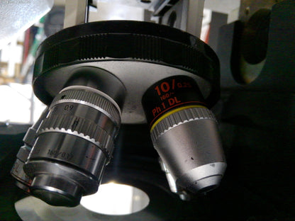 Nikon Diaphot Inverted Phase Contrast Microscope With 3 Objectives