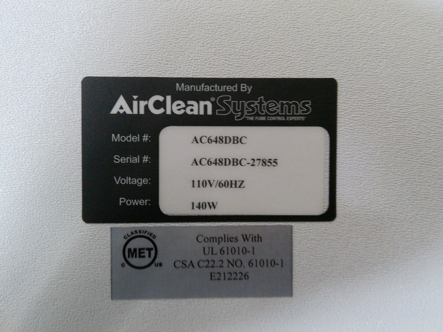 Airclean Systems AC648DBC 4ft Airclean 600 Dead Air Box w/UV 120v