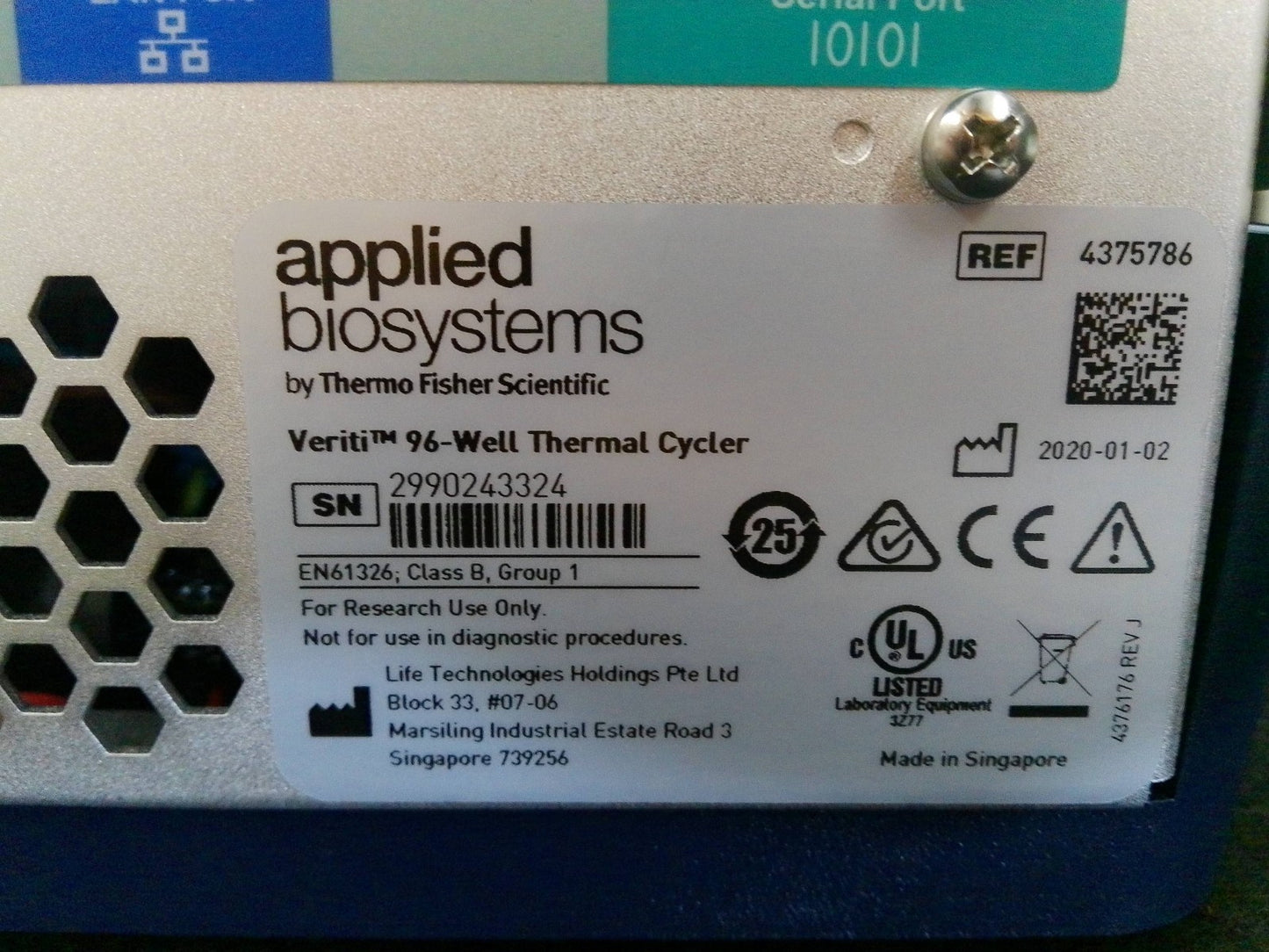 Applied Biosystems Veriti 96-Well PCR Thermal Cycler (2020) TESTED