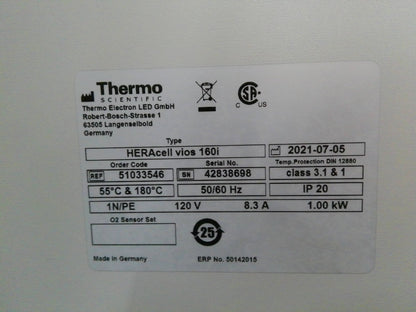 Thermo HERAcell Vios 160i Double Stack Copper Lined CO2 Incubators (2021)