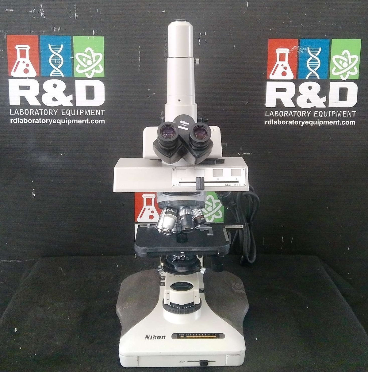Nikon Optiphot 2 Phase Contrast Microscope w/ 6 Objectives & Lamp Power Supply